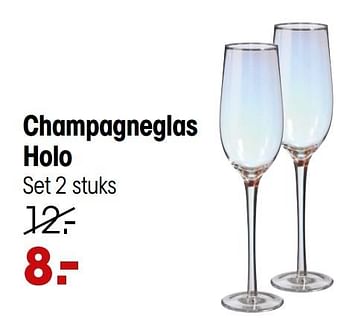 Aanbiedingen Champagneglas holo - Huismerk - Kwantum - Geldig van 20/12/2021 tot 26/12/2021 bij Kwantum