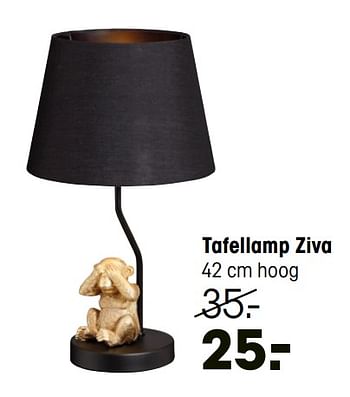 Aanbiedingen Tafellamp ziva - Huismerk - Kwantum - Geldig van 27/12/2021 tot 30/12/2021 bij Kwantum