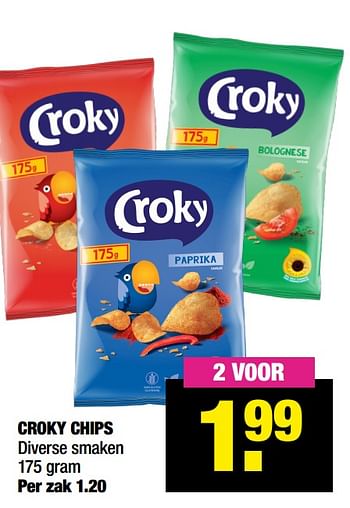 Aanbiedingen Croky chips - Croky - Geldig van 20/12/2021 tot 01/01/2022 bij Big Bazar