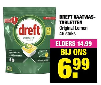 Aanbiedingen Dreft vaatwastabletten original lemon - Dreft - Geldig van 20/12/2021 tot 01/01/2022 bij Big Bazar
