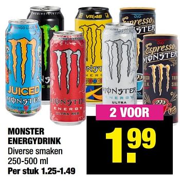 Aanbiedingen Monster energydrink - Monster - Geldig van 20/12/2021 tot 01/01/2022 bij Big Bazar