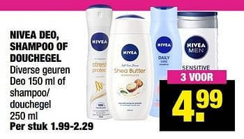 Aanbiedingen Nivea deo shampoo of douchegel - Nivea - Geldig van 20/12/2021 tot 01/01/2022 bij Big Bazar