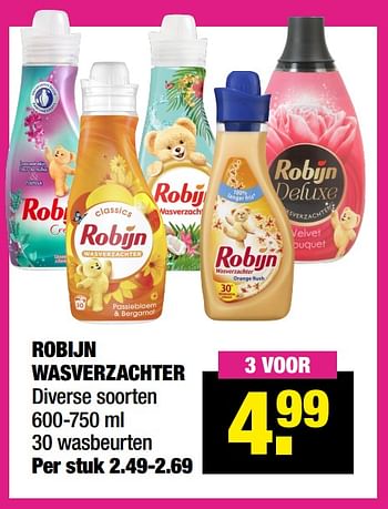 Aanbiedingen Robijn wasverzachter - Robijn - Geldig van 20/12/2021 tot 01/01/2022 bij Big Bazar