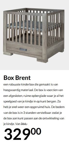 Aanbiedingen Box brent - Huismerk - Babypark - Geldig van 23/12/2021 tot 03/01/2022 bij Babypark