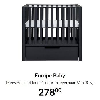 Aanbiedingen Europe baby mees box met lade - Europe baby - Geldig van 23/12/2021 tot 03/01/2022 bij Babypark
