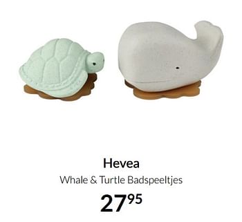 Aanbiedingen Hevea whale + turtle badspeeltjes - Hevea - Geldig van 23/12/2021 tot 03/01/2022 bij Babypark