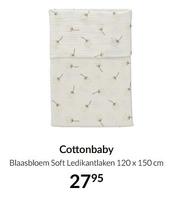 Aanbiedingen Cottonbaby blaasbloem soft ledikantlaken - Cottonbaby  - Geldig van 23/12/2021 tot 03/01/2022 bij Babypark