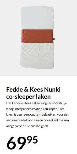 Aanbiedingen Fedde + kees nunki co-sleeper laken - Fedde &amp; Kees - Geldig van 23/12/2021 tot 03/01/2022 bij Babypark