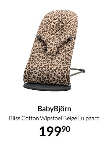 Aanbiedingen Babybjörn bliss cotton wipstoel beige luipaard - BabyBjorn - Geldig van 23/12/2021 tot 03/01/2022 bij Babypark