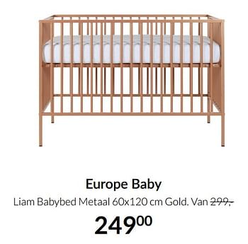Aanbiedingen Europe baby liam babybed metaal - Europe baby - Geldig van 23/12/2021 tot 03/01/2022 bij Babypark