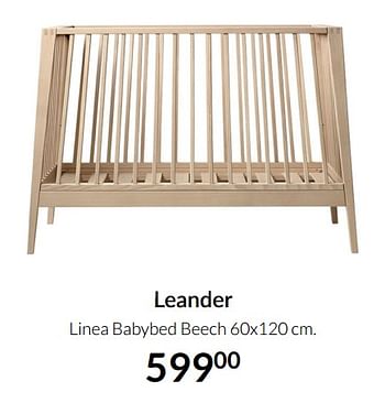 Aanbiedingen Leander linea babybed beech - Leander - Geldig van 23/12/2021 tot 03/01/2022 bij Babypark