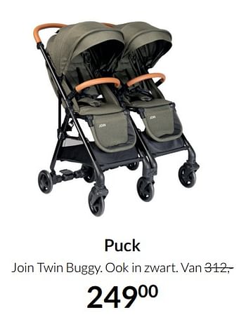 Aanbiedingen Puck join twin buggy - Puck - Geldig van 23/12/2021 tot 03/01/2022 bij Babypark