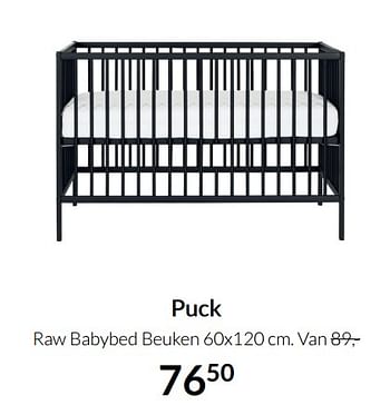 Aanbiedingen Puck raw babybed beuken - Puck - Geldig van 23/12/2021 tot 03/01/2022 bij Babypark