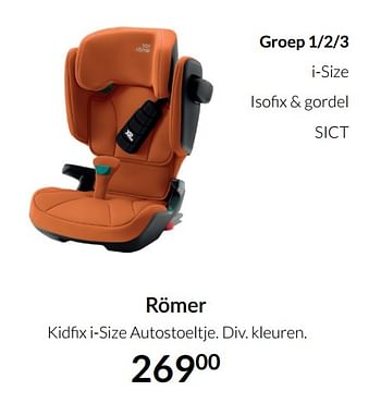 Aanbiedingen Römer kidfix i-size autostoeltje - Romer - Geldig van 23/12/2021 tot 03/01/2022 bij Babypark