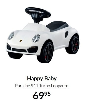 Aanbiedingen Happy baby porsche 911 turbo loopauto - Happybaby - Geldig van 23/12/2021 tot 03/01/2022 bij Babypark