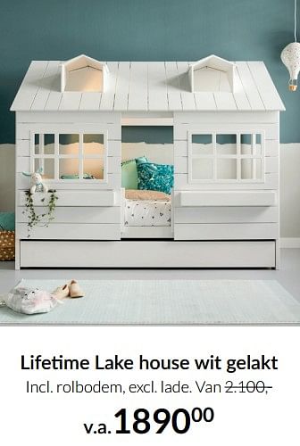 Aanbiedingen Lifetime lake house wit gelakt - Lifetime Kidsrooms - Geldig van 23/12/2021 tot 03/01/2022 bij Babypark