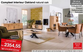 Aanbiedingen Compleet interieur oakland natural oak - Huismerk - Woon Square - Geldig van 27/12/2021 tot 01/01/2022 bij Woon Square