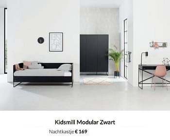 Aanbiedingen Kidsmill modular zwart nachtkastje - Kidsmill - Geldig van 23/12/2021 tot 03/01/2022 bij Babypark