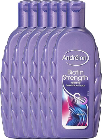 Aanbiedingen Andrelon Shampoo Biotin Strength Voordeelverpakking 6x300ml - Geldig van 26/12/2021 tot 21/01/2022 bij Drogisterij.net