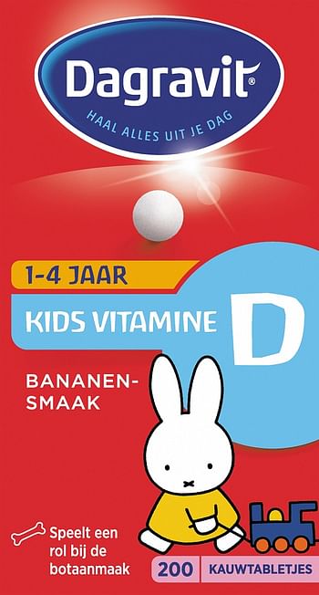 Aanbiedingen Dagravit Kids Vitamine D Banaansmaak Tabletten - Geldig van 26/12/2021 tot 21/01/2022 bij Drogisterij.net
