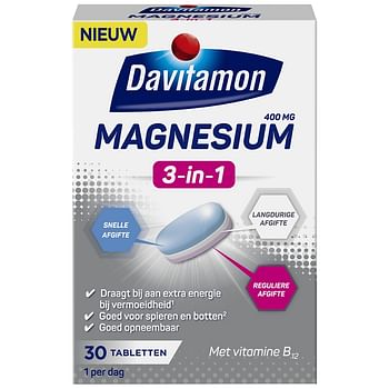 Aanbiedingen Davitamon Magnesium 3in1 - Geldig van 26/12/2021 tot 21/01/2022 bij Drogisterij.net