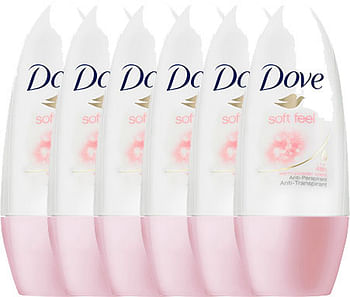 Aanbiedingen Dove Deodorant Deoroller Soft Feel Women Voordeelverpakking 6x50ml - Geldig van 26/12/2021 tot 21/01/2022 bij Drogisterij.net