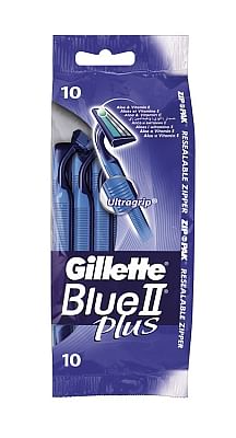 Aanbiedingen 10st Gillette Blue II Plus Wegwerpscheermesjes - Geldig van 26/12/2021 tot 21/01/2022 bij Drogisterij.net
