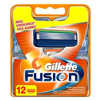 Aanbiedingen 12stuks Gillette Fusion Scheermesjes - Geldig van 26/12/2021 tot 21/01/2022 bij Drogisterij.net