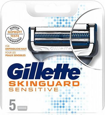Aanbiedingen 5stuks Gillette Skinguard Sensitive Scheermesjes - Geldig van 26/12/2021 tot 21/01/2022 bij Drogisterij.net