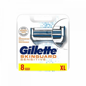 Aanbiedingen 8stuks Gillette Skinguard Sensitive Scheermesjes - Geldig van 26/12/2021 tot 21/01/2022 bij Drogisterij.net