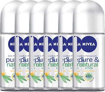 Aanbiedingen Nivea Deodorant Roller Fresh Natural Voordeelverpakking 6x50ml - Geldig van 26/12/2021 tot 21/01/2022 bij Drogisterij.net