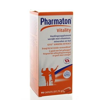 Aanbiedingen Pharmaton Vitality Caplets - Geldig van 26/12/2021 tot 21/01/2022 bij Drogisterij.net