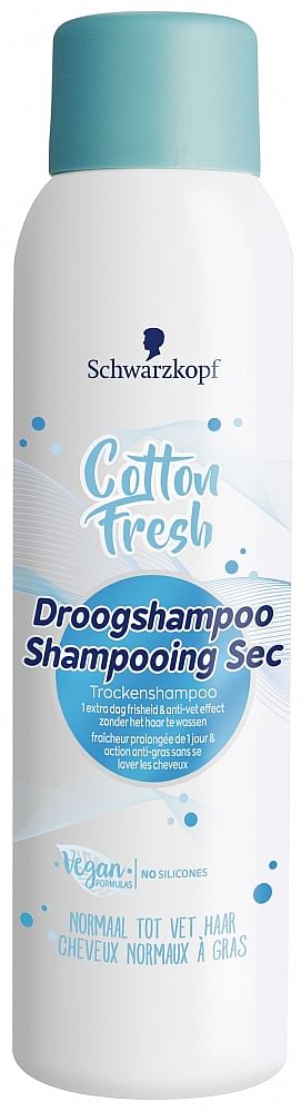 Aanbiedingen Schwarzkopf Cotton Fresh Droogshampoo 150ml - Geldig van 26/12/2021 tot 21/01/2022 bij Drogisterij.net