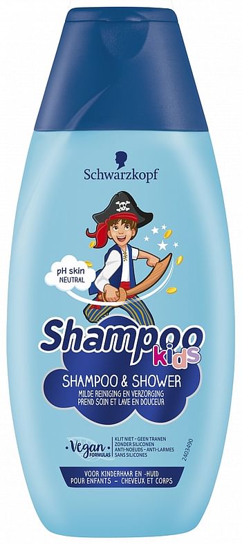 Aanbiedingen Schwarzkopf Shampoo Kids Boy Piraat 250ml - Geldig van 26/12/2021 tot 17/01/2022 bij Drogisterij.net