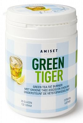 Aanbiedingen Amiset Green Tiger Green Tea Fat Burner - Geldig van 27/12/2021 tot 21/01/2022 bij Drogisterij.net