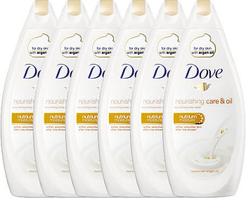 Aanbiedingen Dove Douchegel Oil And Care Voordeelverpakking 6x500ml - Geldig van 27/12/2021 tot 21/01/2022 bij Drogisterij.net