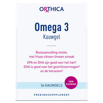 Aanbiedingen Orthica Omega 3 Kauwgel - Geldig van 27/12/2021 tot 21/01/2022 bij Drogisterij.net
