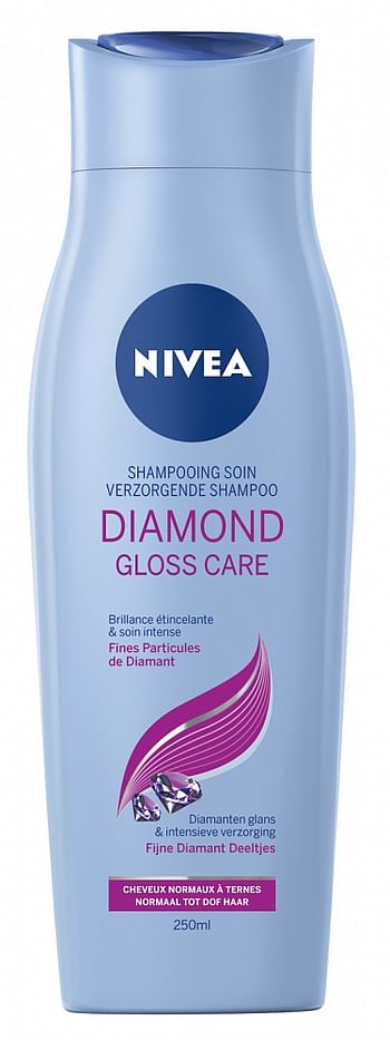 Aanbiedingen Nivea Shampoo Diamond Gloss Care 250ml - Geldig van 28/12/2021 tot 21/01/2022 bij Drogisterij.net