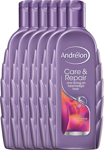 Aanbiedingen Andrelon Shampoo Care And Repair Voordeelverpakking 6x300ml - Geldig van 29/12/2021 tot 21/01/2022 bij Drogisterij.net