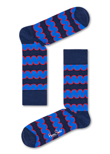 Aanbiedingen Happy Socks Squiggly Sokken, Donkerblauw/Rood - Geldig van 03/12/2021 tot 22/01/2022 bij Expo XL