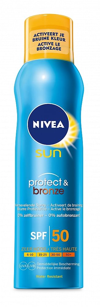 Aanbiedingen Nivea Sun Protect en Bronze Vernevelende Spray SPF50 - Geldig van 04/12/2021 tot 21/01/2022 bij Drogisterij.net