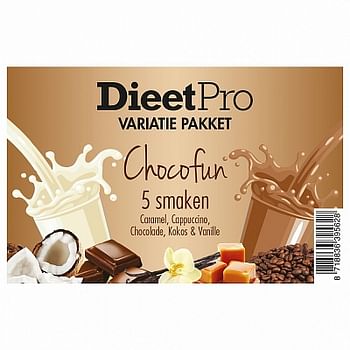 Aanbiedingen Dieet Pro Variatiepakket Chocofun - Geldig van 21/05/2021 tot 05/08/2021 bij Drogisterij.net