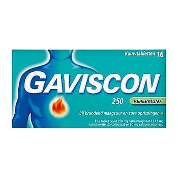 Aanbiedingen Gaviscon 250 Pepermunt - Geldig van 21/05/2021 tot 13/08/2021 bij Drogisterij.net