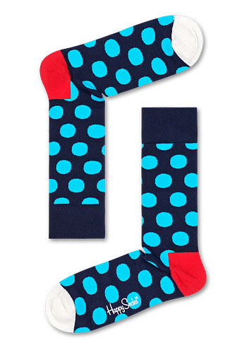 Aanbiedingen Happy Socks Big Dot Sokken, Donkerblauw/Turquoise, Maat 36-40 - Geldig van 20/05/2021 tot 20/05/2021 bij Expo XL