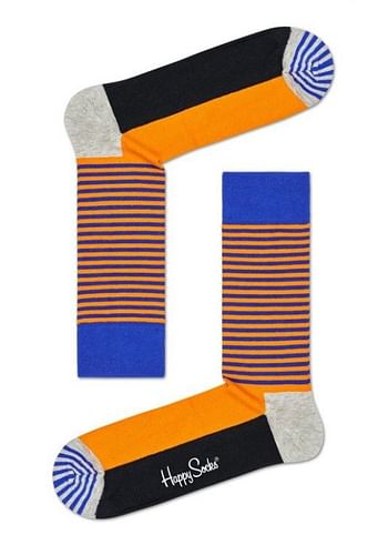 Aanbiedingen Happy Socks Half Stripe Sokken, Oranje/Blauw - Geldig van 20/05/2021 tot 20/05/2021 bij Expo XL