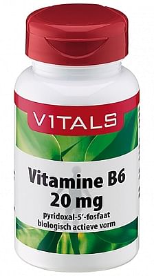 Aanbiedingen Vitals Vitamine B6 Pyridoxal 5-Fosfaat 20mg - Geldig van 21/05/2021 tot 13/08/2021 bij Drogisterij.net