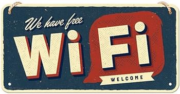 Aanbiedingen We Have Free Wi-Fi - Metalen Wandplaat - Geldig van 23/05/2021 tot 13/08/2021 bij Expo XL
