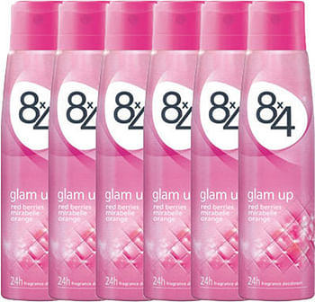 Aanbiedingen 8x4 Deodorant Deospray Glam Up Voordeelverpakking 6x150ml - Geldig van 29/05/2021 tot 13/08/2021 bij Drogisterij.net