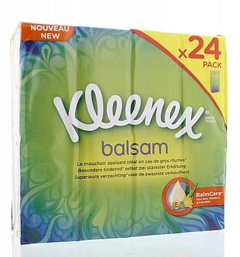 Aanbiedingen Kleenex Balsam Zakdoekjes 24x9st - Geldig van 31/05/2021 tot 13/08/2021 bij Drogisterij.net