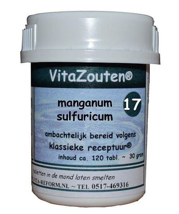 Aanbiedingen Manganum sulfuricum VitaZout Nr. 17 - Geldig van 15/06/2021 tot 18/06/2021 bij Gezondmarkt